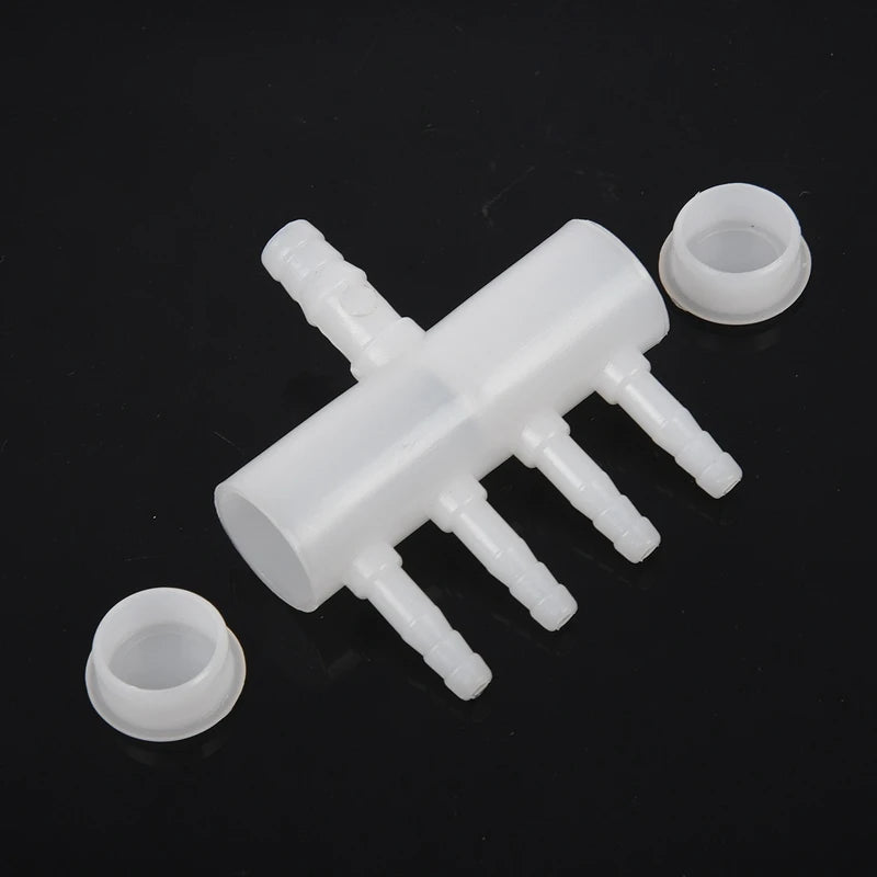 AFBC 2X Plastic 4 Way Aquarium Oxygen Tube Fitting Splitter Manifold Tap Valve